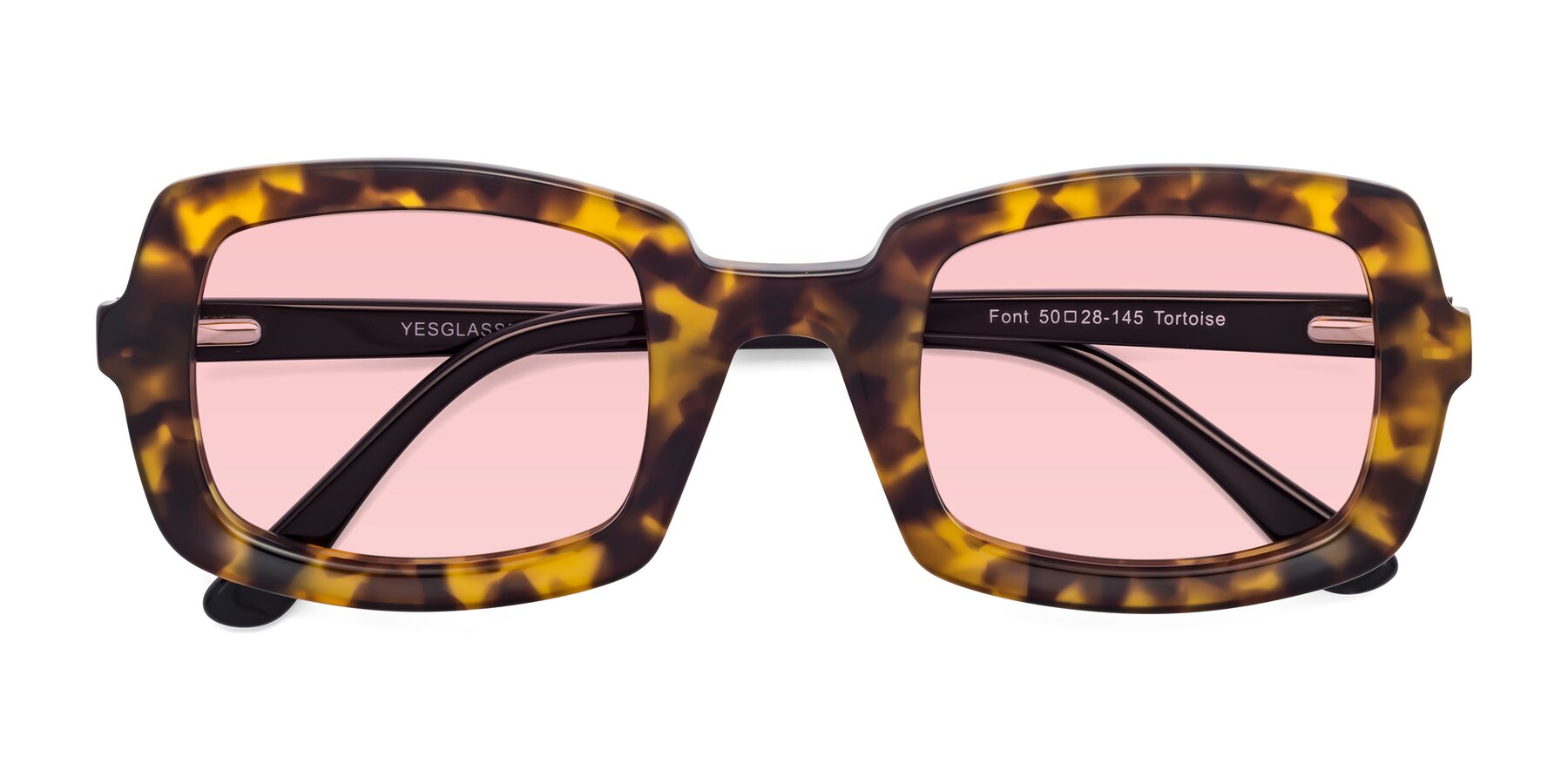 Folded Front of Font in Tortoise with Light Garnet Tinted Lenses