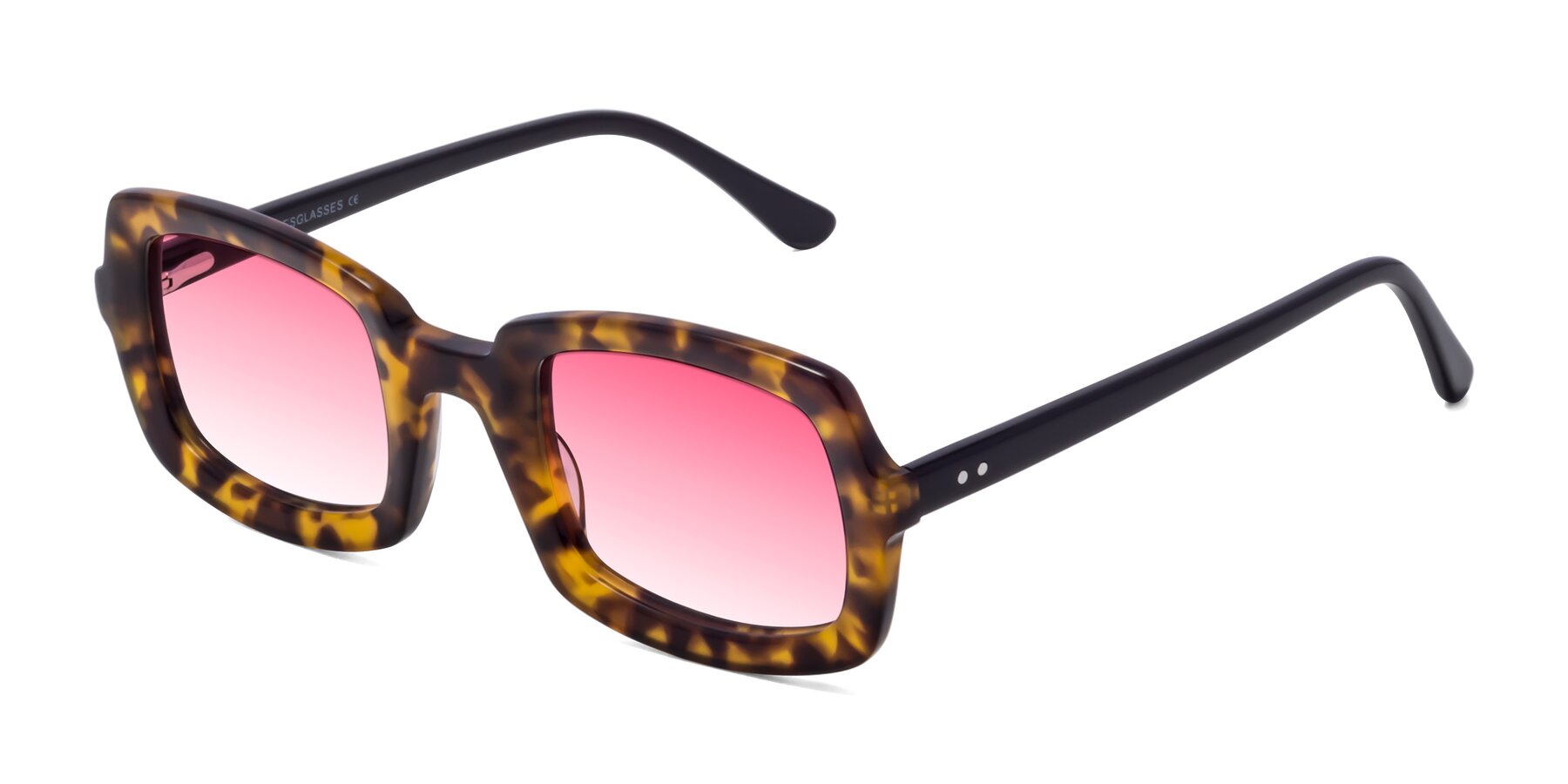 Angle of Font in Tortoise with Pink Gradient Lenses