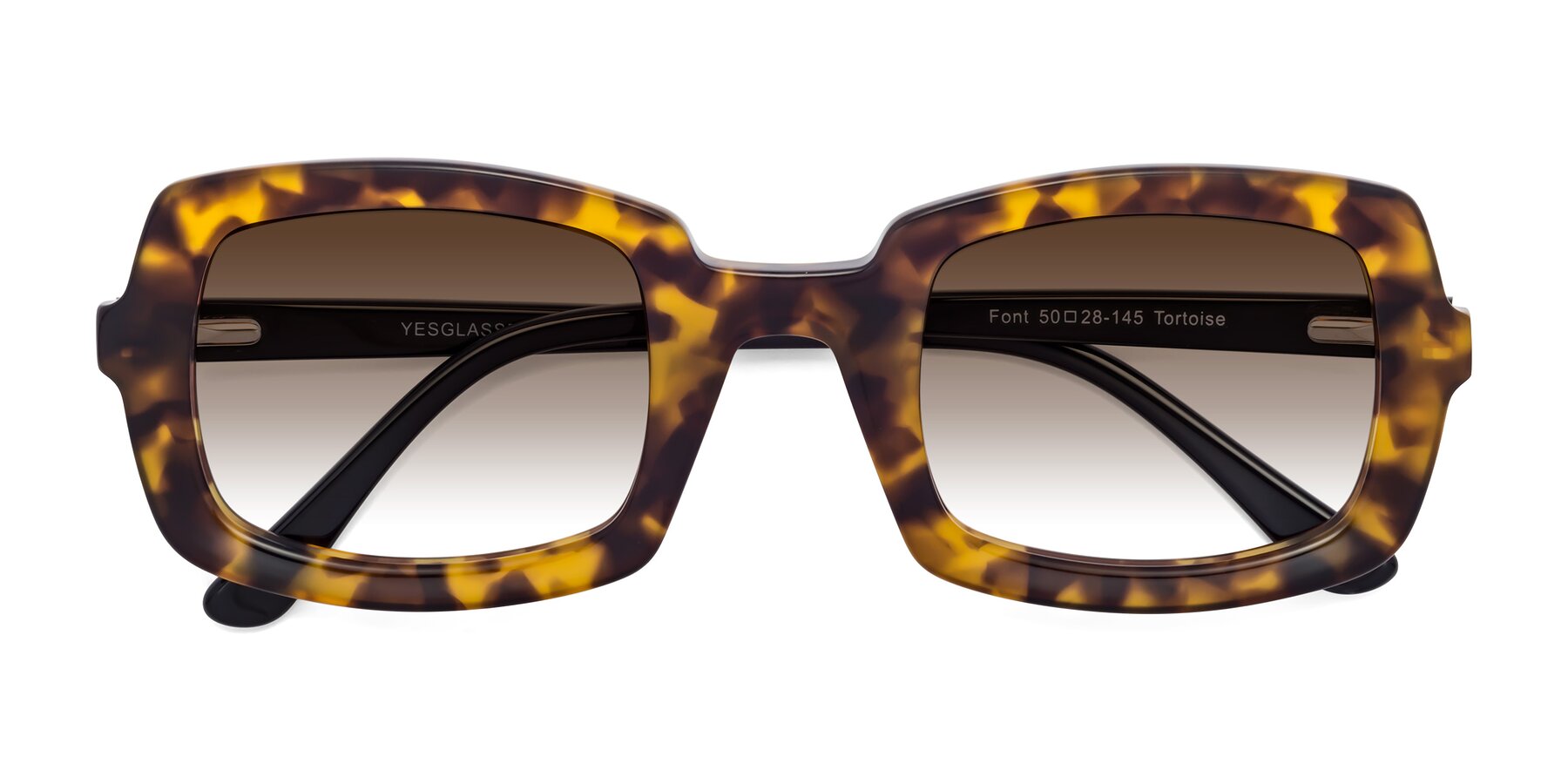 Folded Front of Font in Tortoise with Brown Gradient Lenses