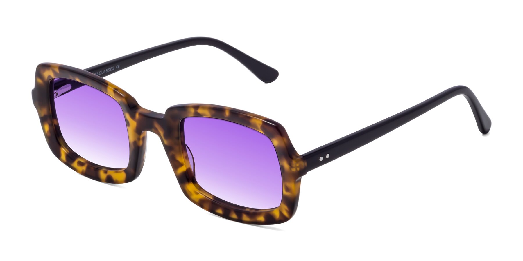 Angle of Font in Tortoise with Purple Gradient Lenses