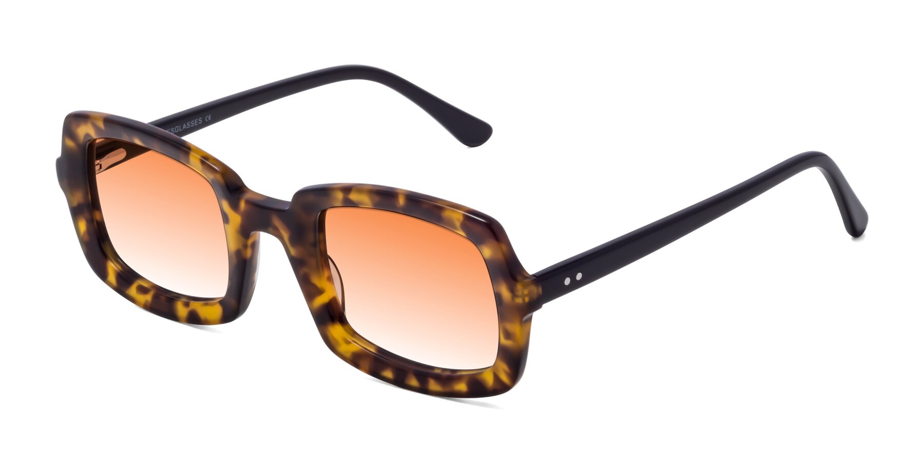 Angle of Font in Tortoise with Orange Gradient Lenses