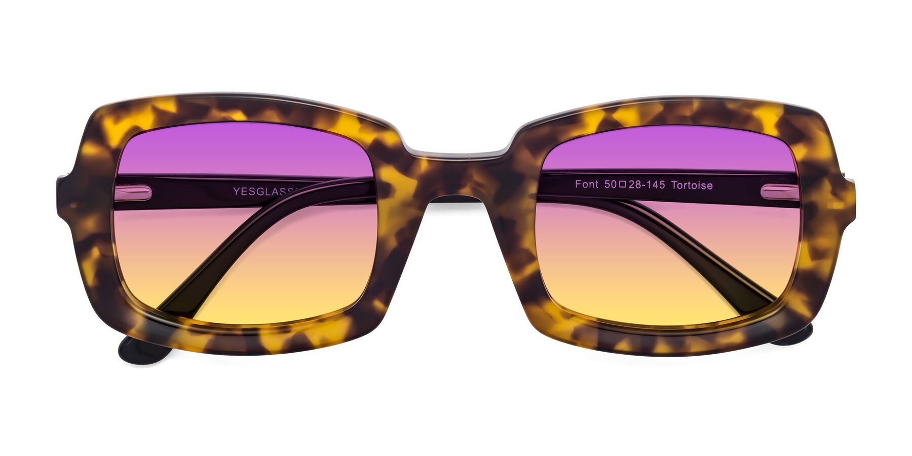 Folded Front of Font in Tortoise with Purple / Yellow Gradient Lenses