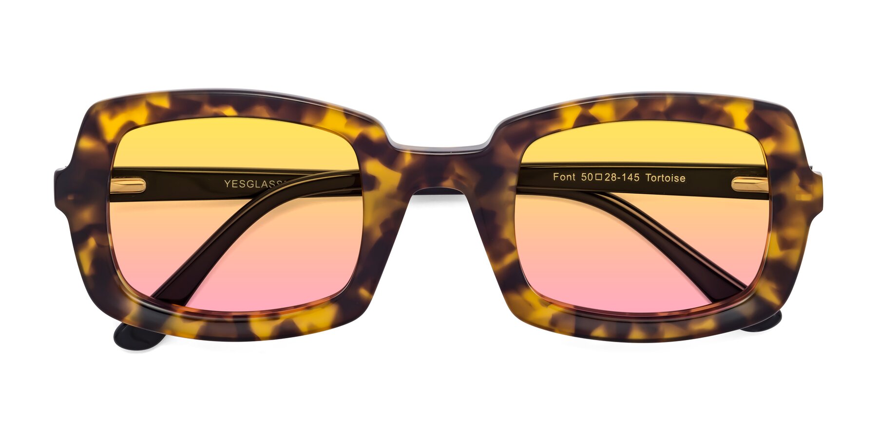 Folded Front of Font in Tortoise with Yellow / Pink Gradient Lenses