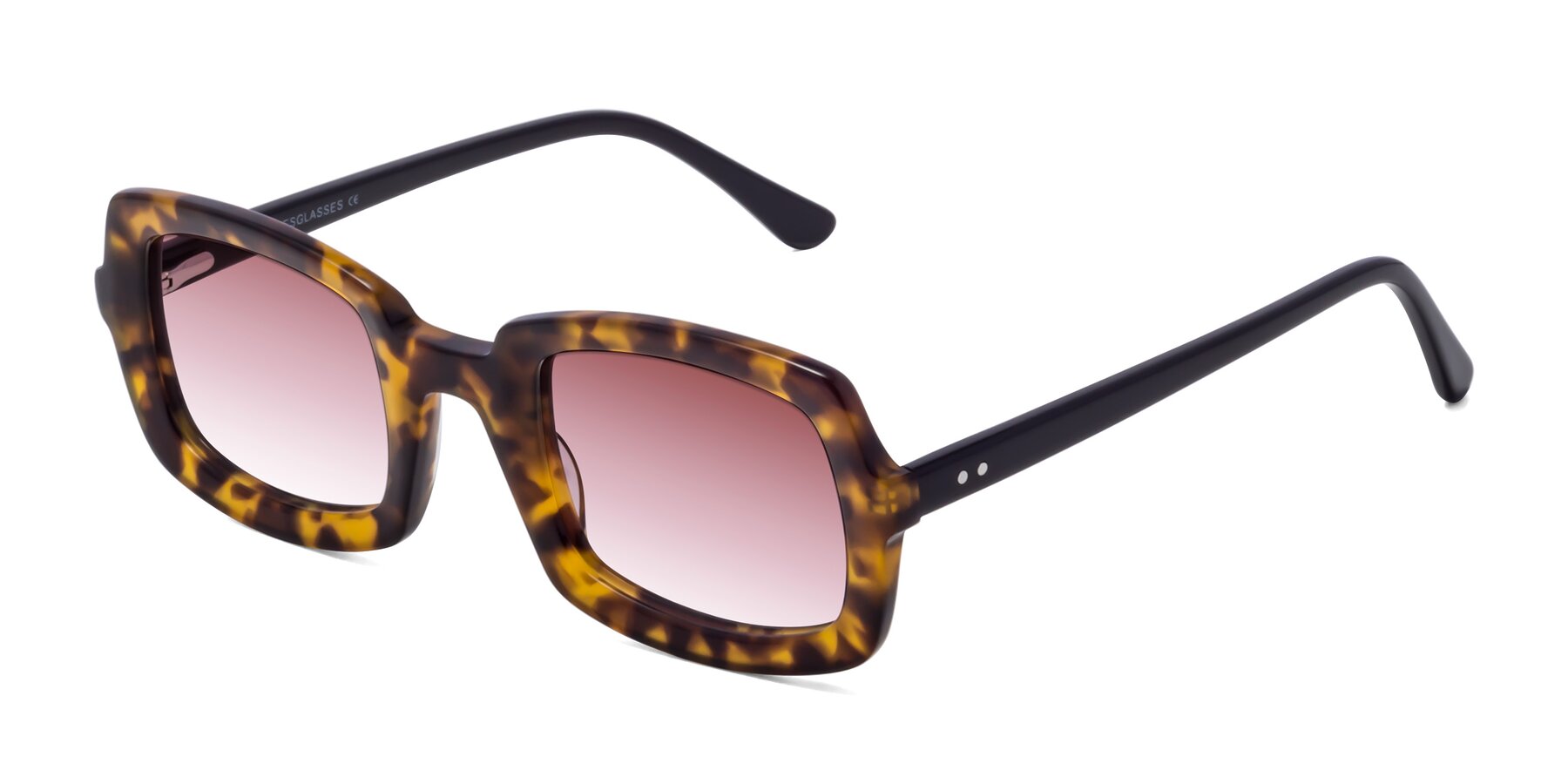 Angle of Font in Tortoise with Garnet Gradient Lenses