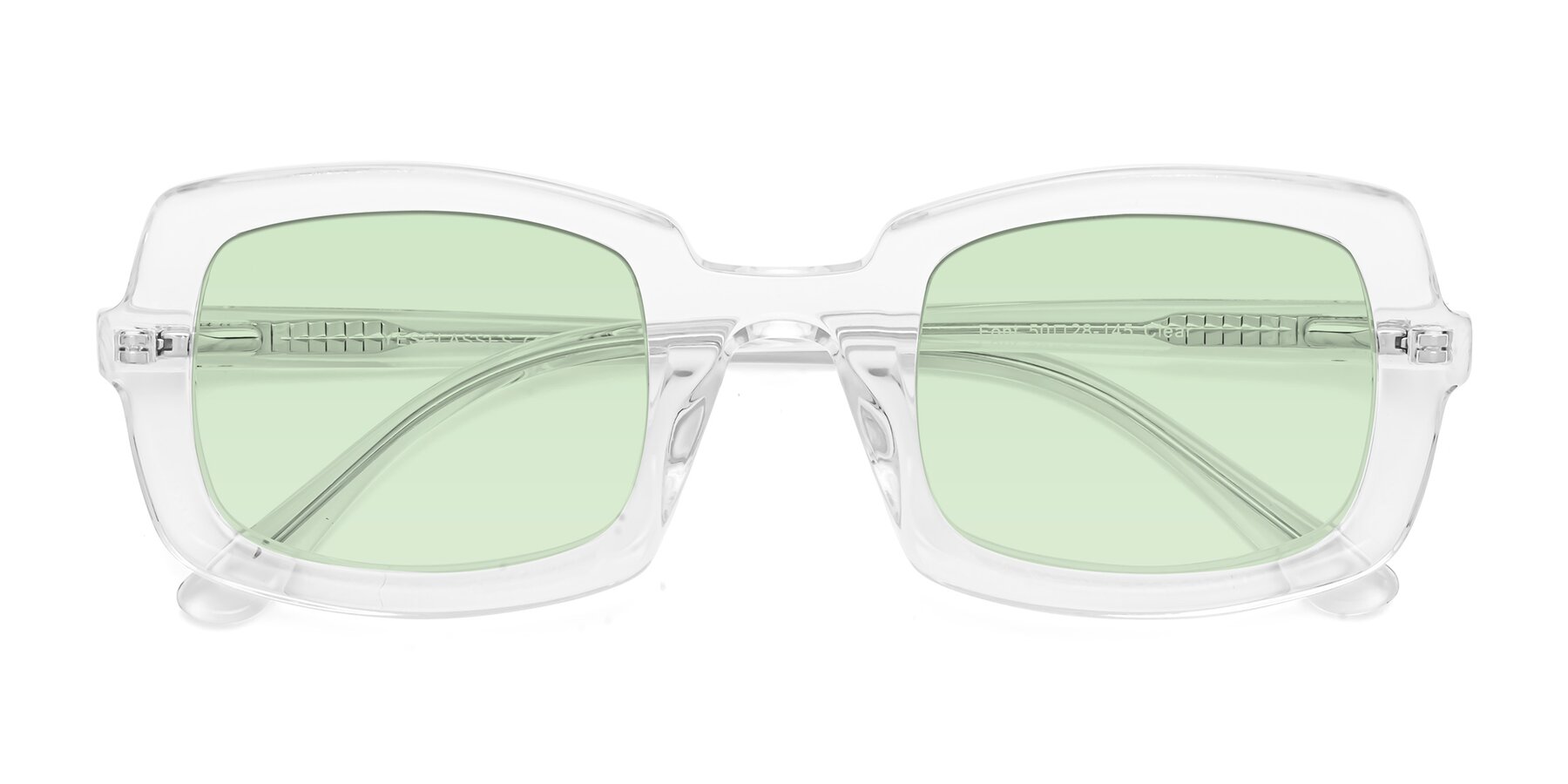 Folded Front of Font in Clear with Light Green Tinted Lenses