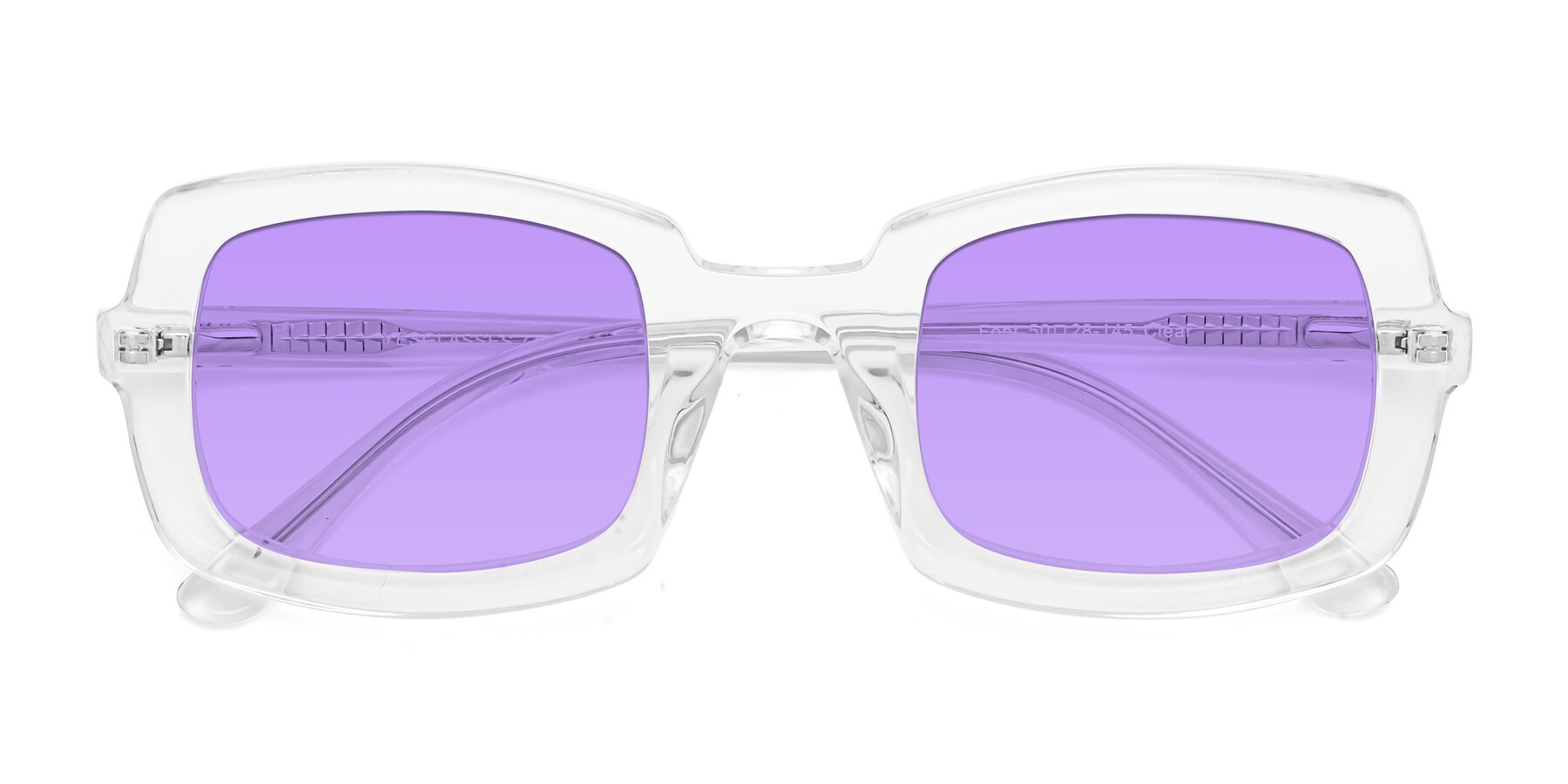 Folded Front of Font in Clear with Medium Purple Tinted Lenses