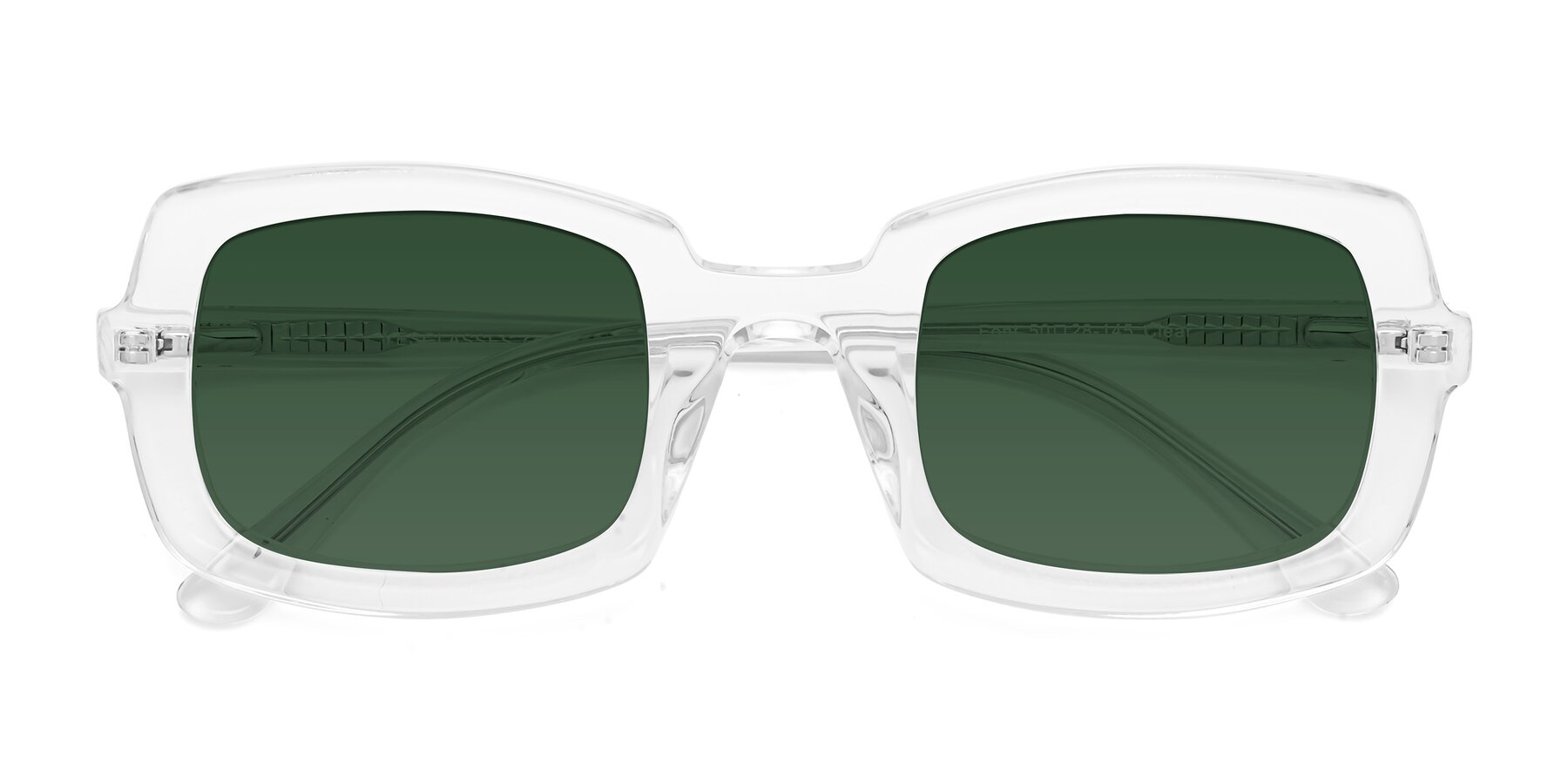 Folded Front of Font in Clear with Green Tinted Lenses