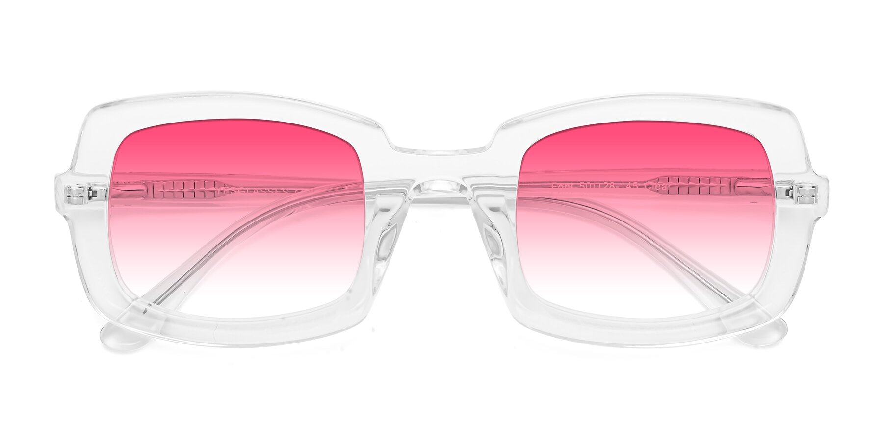 Folded Front of Font in Clear with Pink Gradient Lenses
