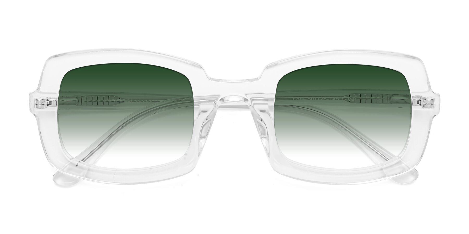 Folded Front of Font in Clear with Green Gradient Lenses