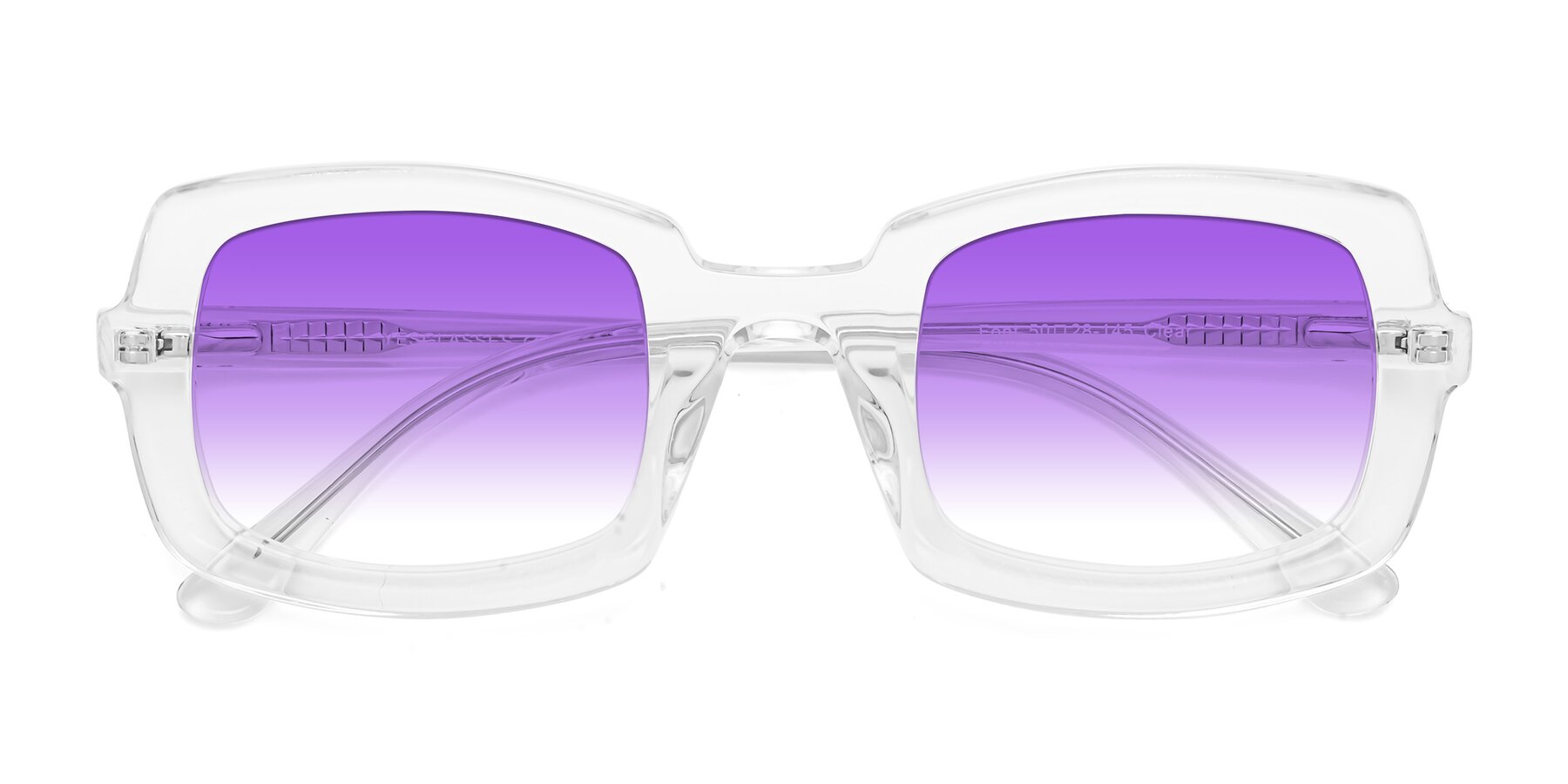 Folded Front of Font in Clear with Purple Gradient Lenses