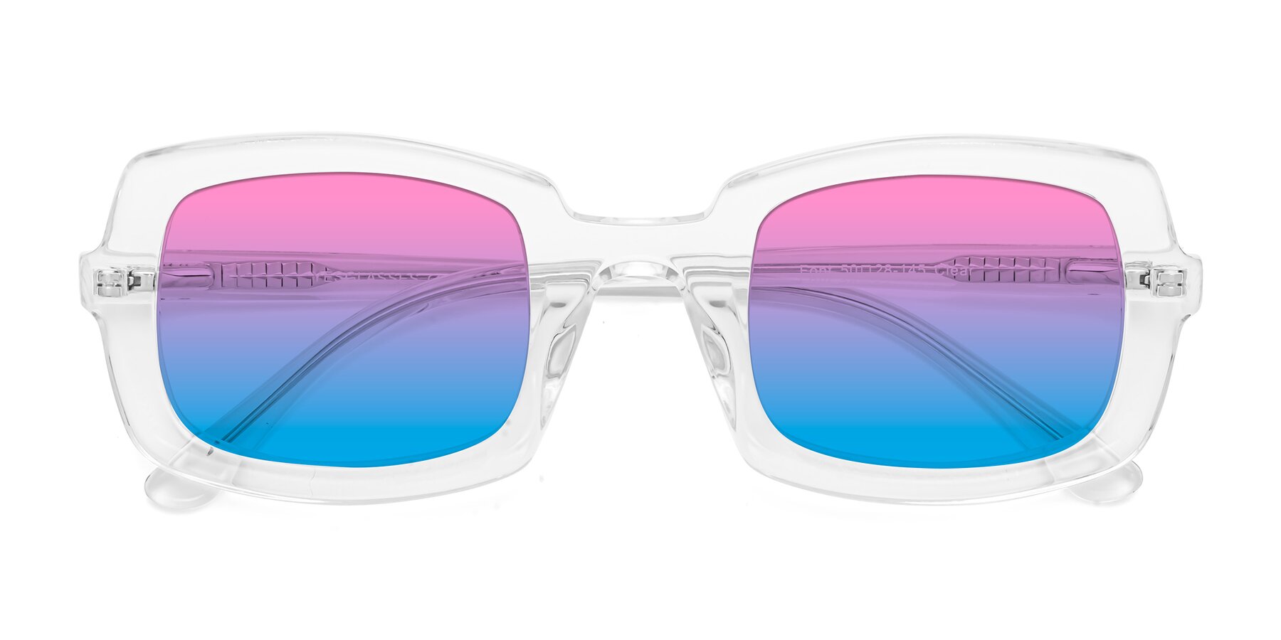 Folded Front of Font in Clear with Pink / Blue Gradient Lenses