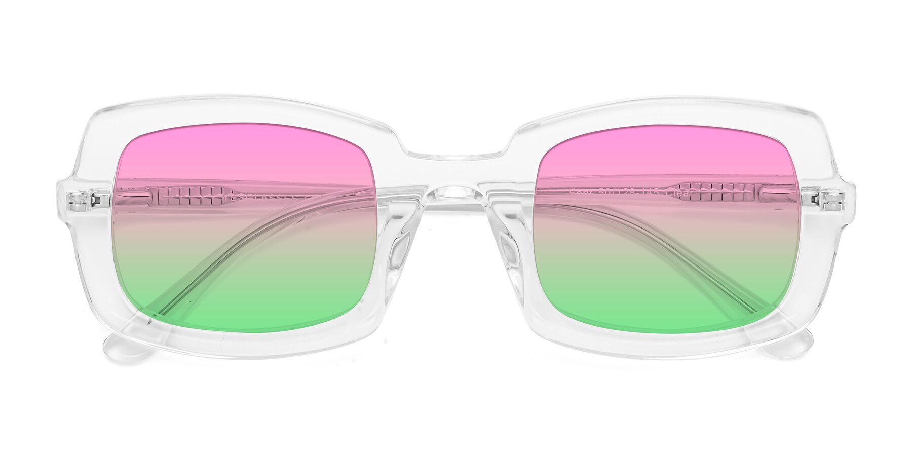 Folded Front of Font in Clear with Pink / Green Gradient Lenses