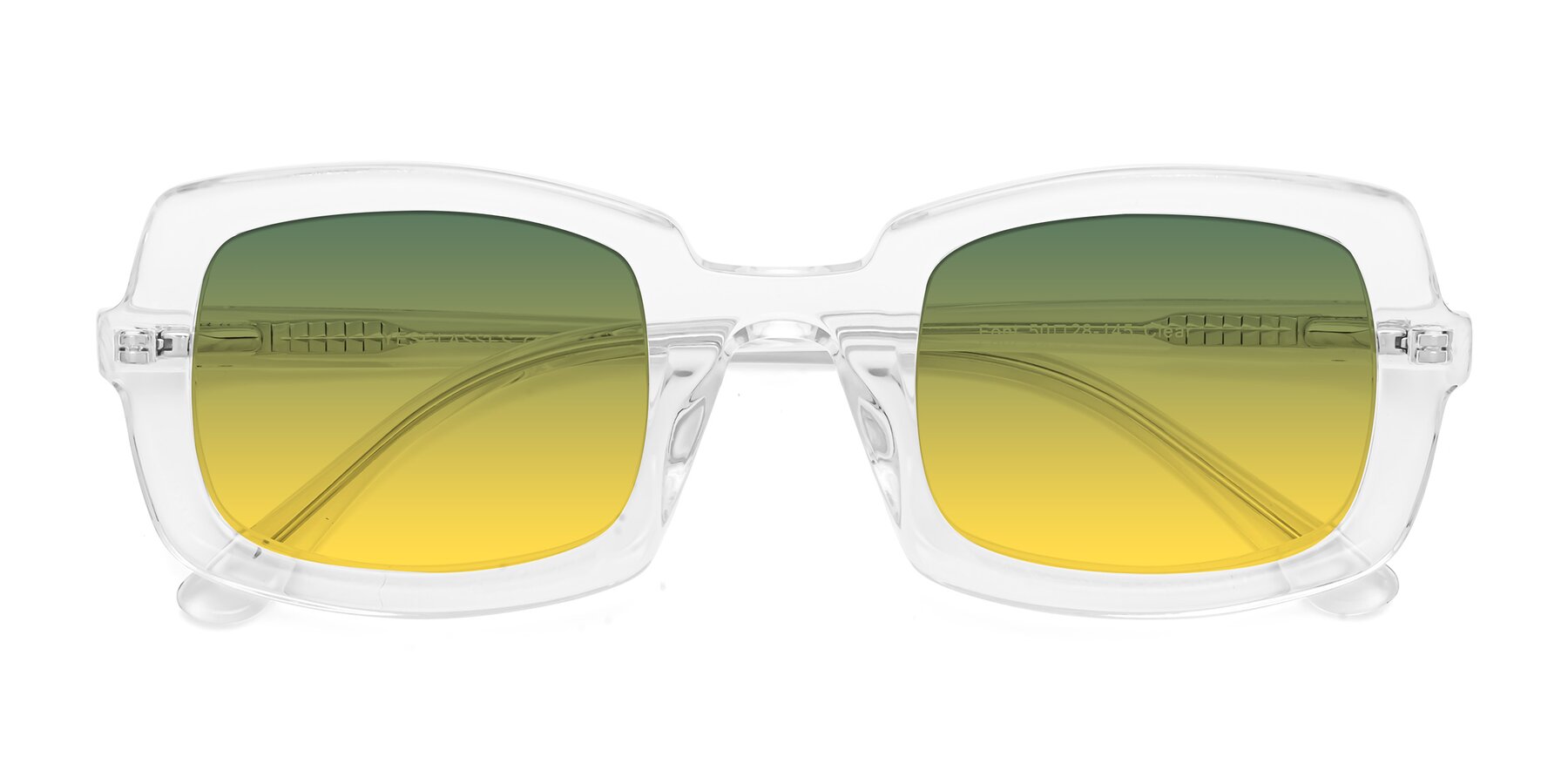 Folded Front of Font in Clear with Green / Yellow Gradient Lenses