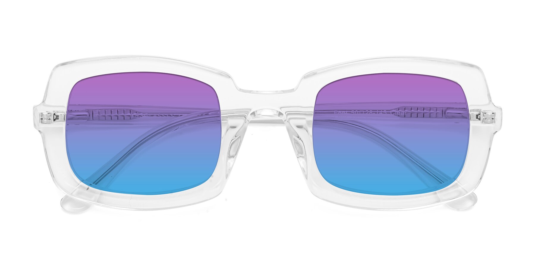 Folded Front of Font in Clear with Purple / Blue Gradient Lenses
