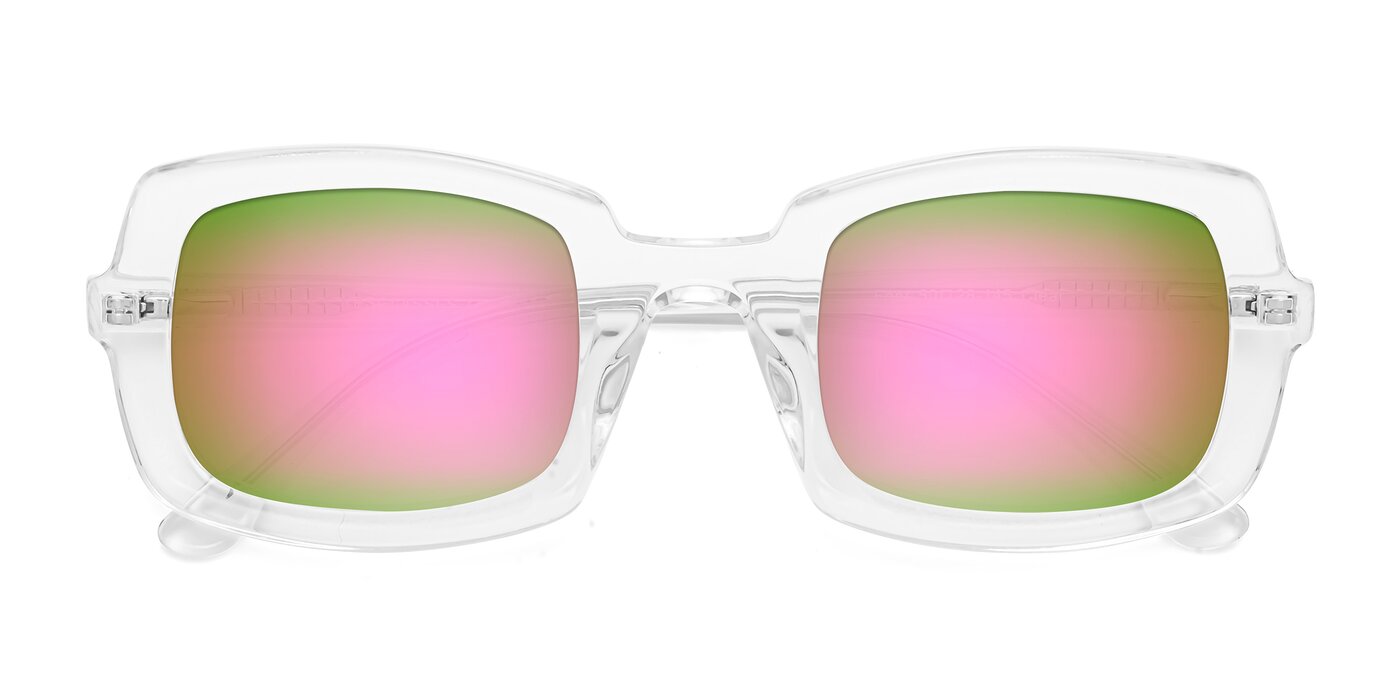 Font - Clear Flash Mirrored Sunglasses