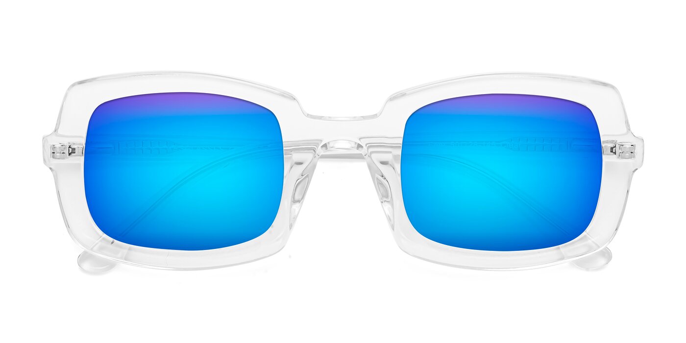 Font - Clear Flash Mirrored Sunglasses