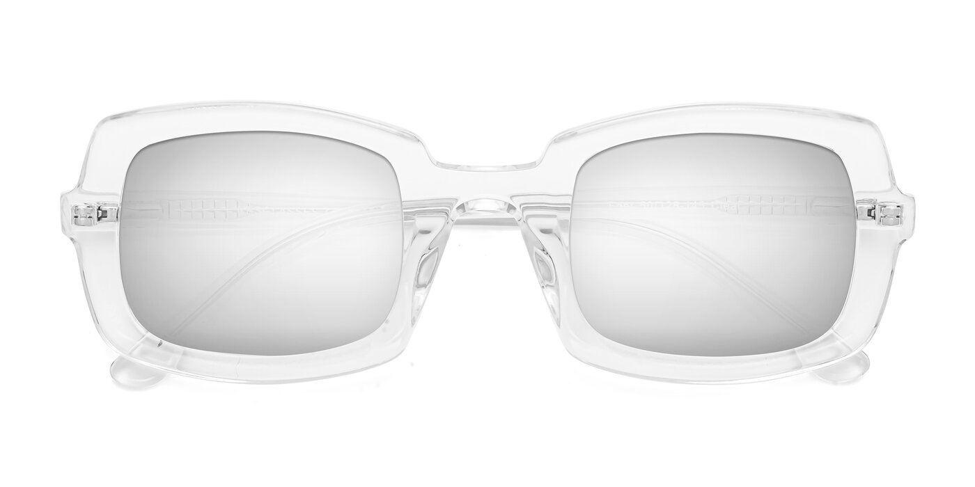 Font - Clear Flash Mirrored Sunglasses