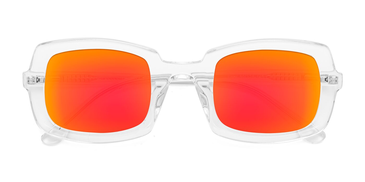 Font - Clear Flash Mirrored Sunglasses