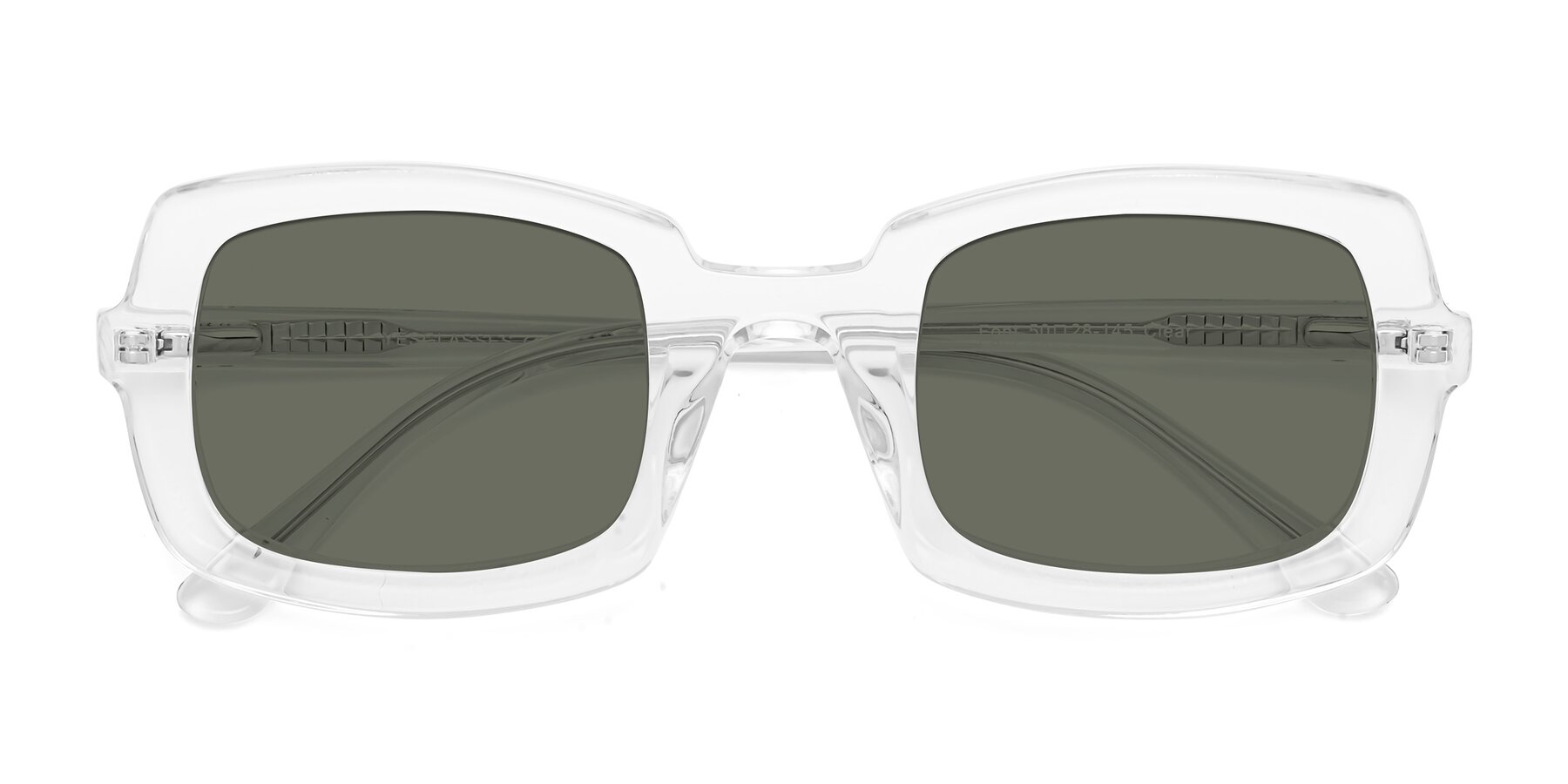 Folded Front of Font in Clear with Gray Polarized Lenses