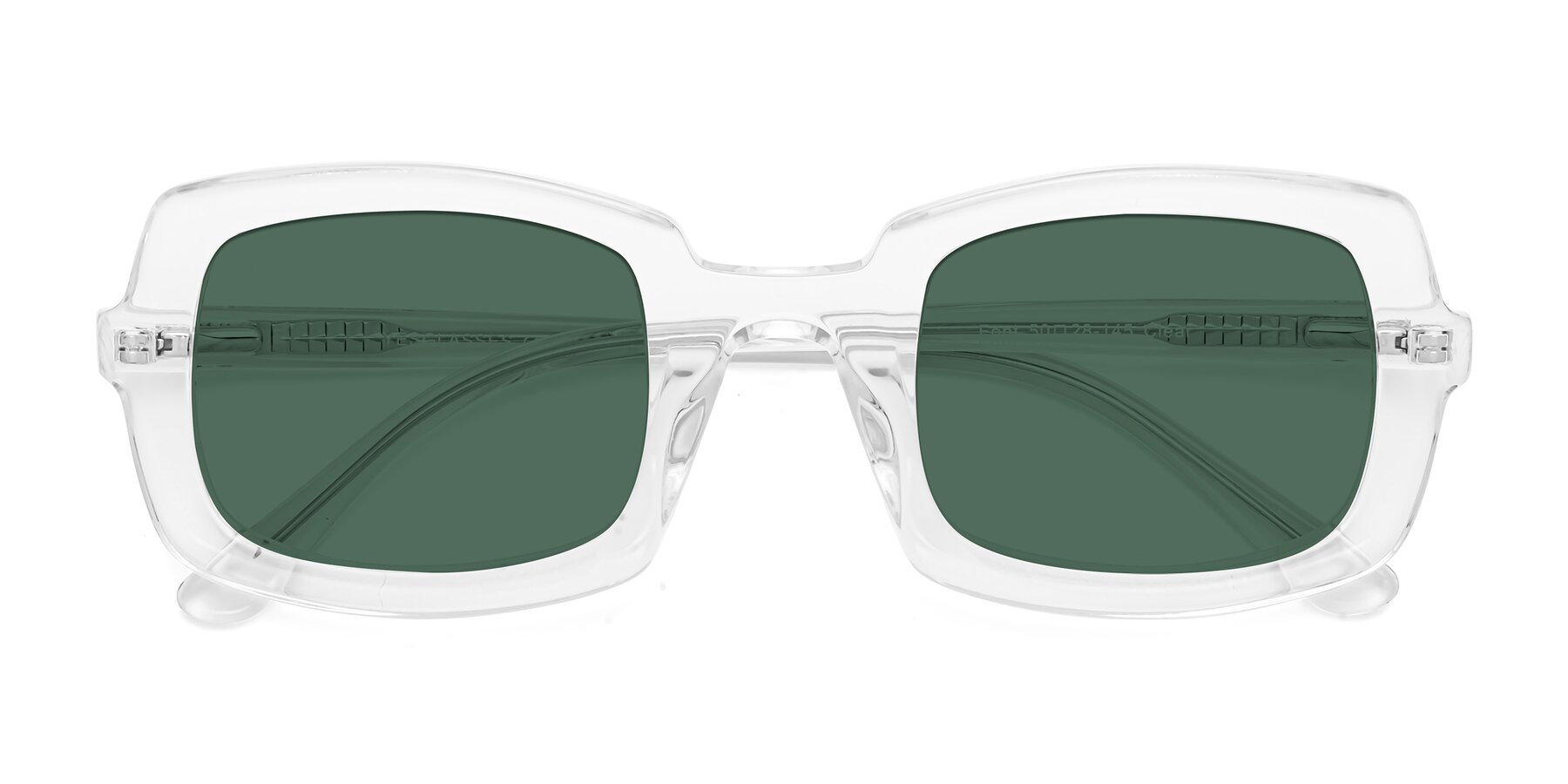 Folded Front of Font in Clear with Green Polarized Lenses