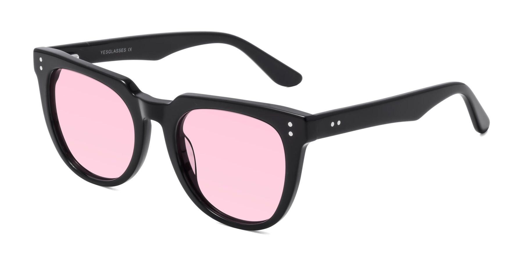 Angle of Graceful in Black with Light Pink Tinted Lenses