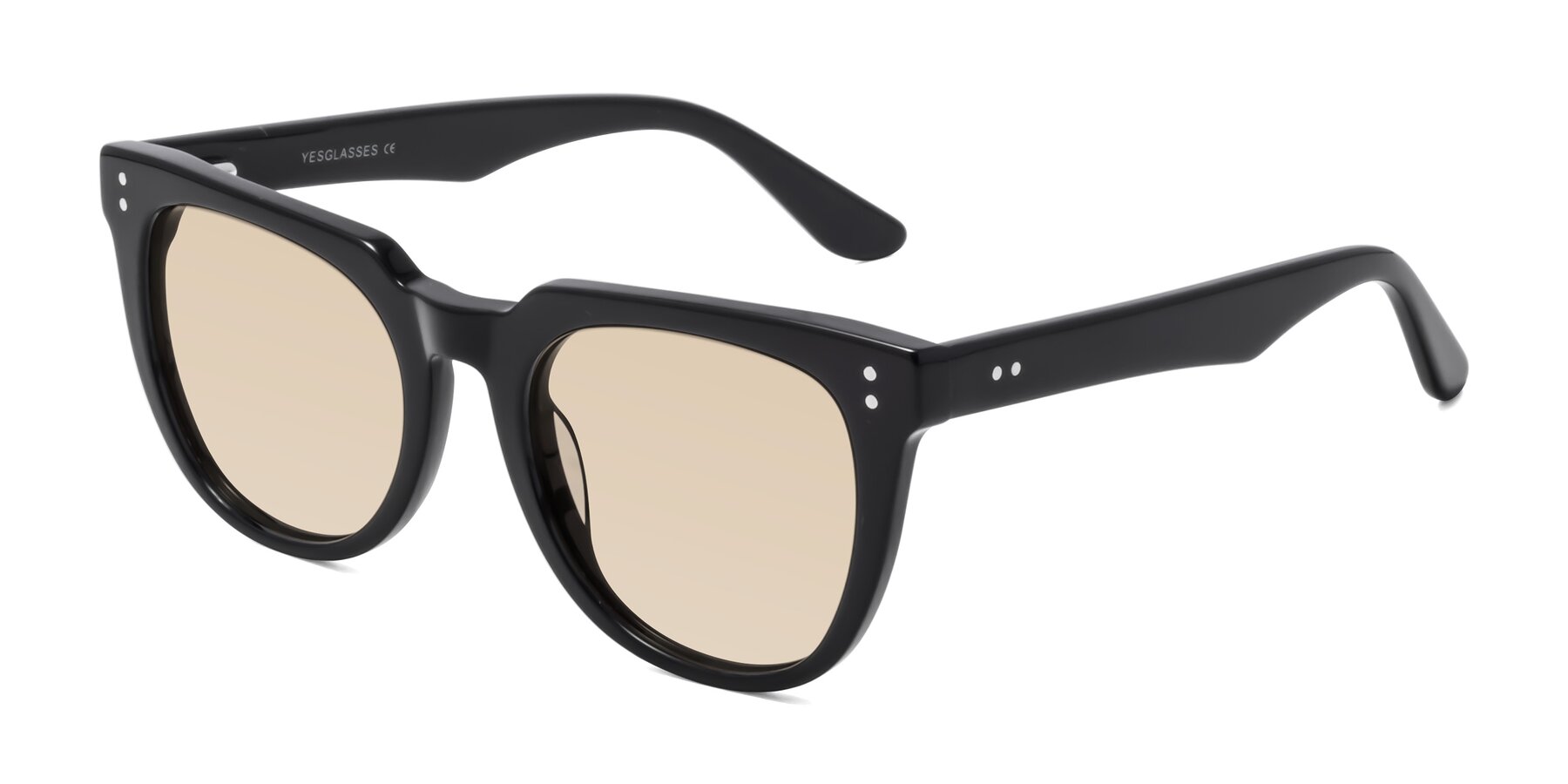 Angle of Graceful in Black with Light Brown Tinted Lenses