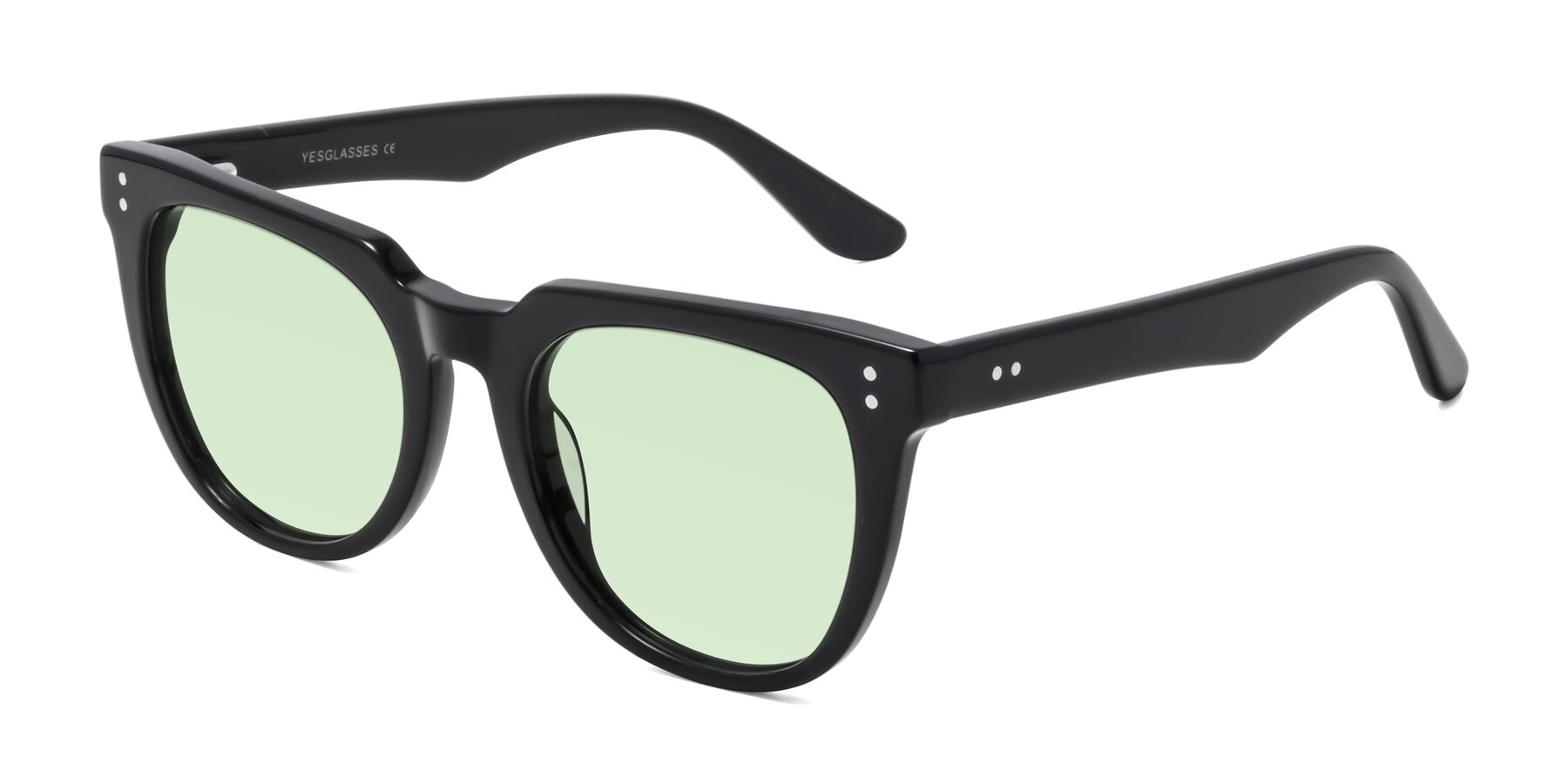 Angle of Graceful in Black with Light Green Tinted Lenses