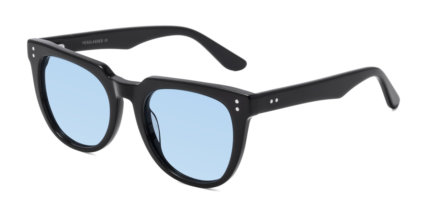 Angle of Graceful in Black with Light Blue Tinted Lenses