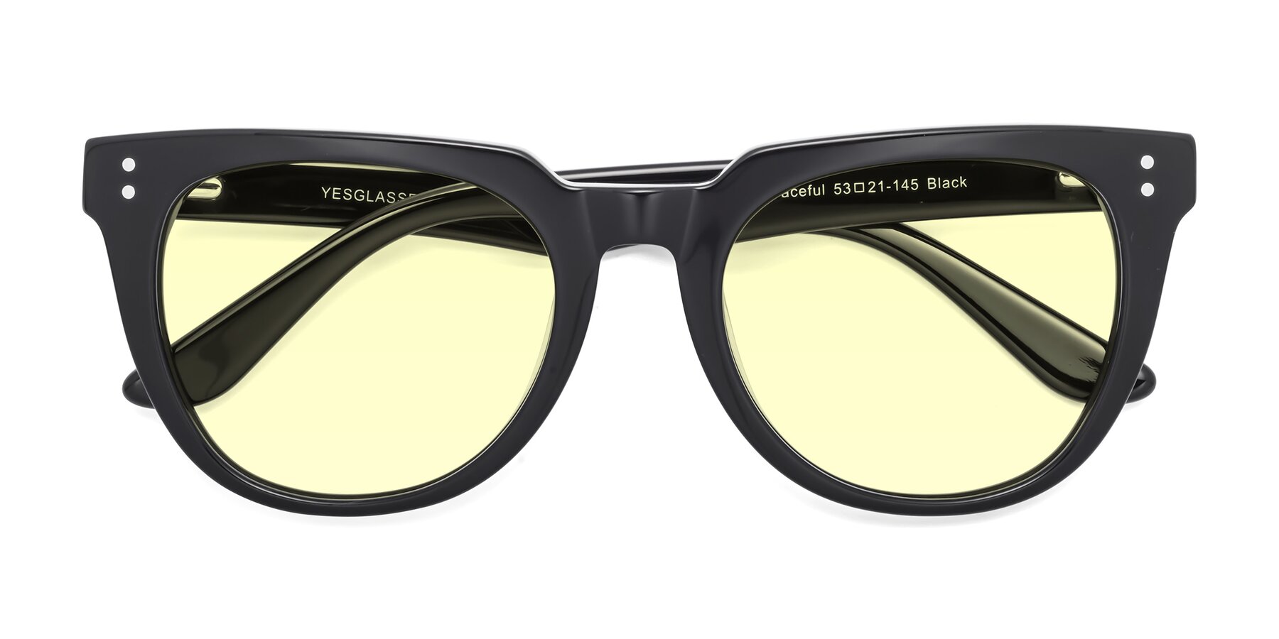 Folded Front of Graceful in Black with Light Yellow Tinted Lenses