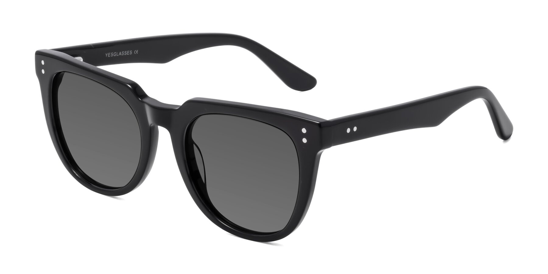 Angle of Graceful in Black with Medium Gray Tinted Lenses