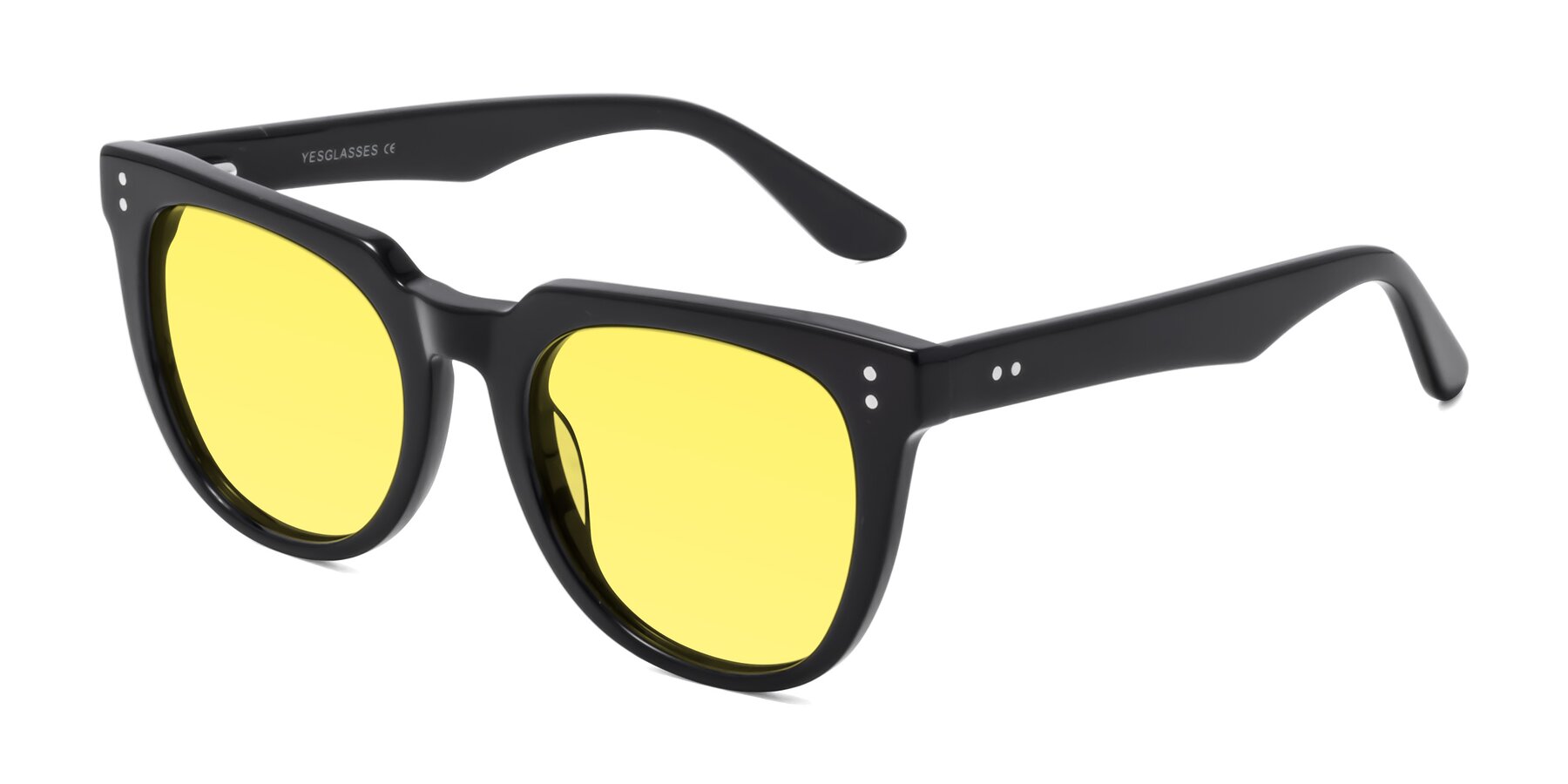 Angle of Graceful in Black with Medium Yellow Tinted Lenses