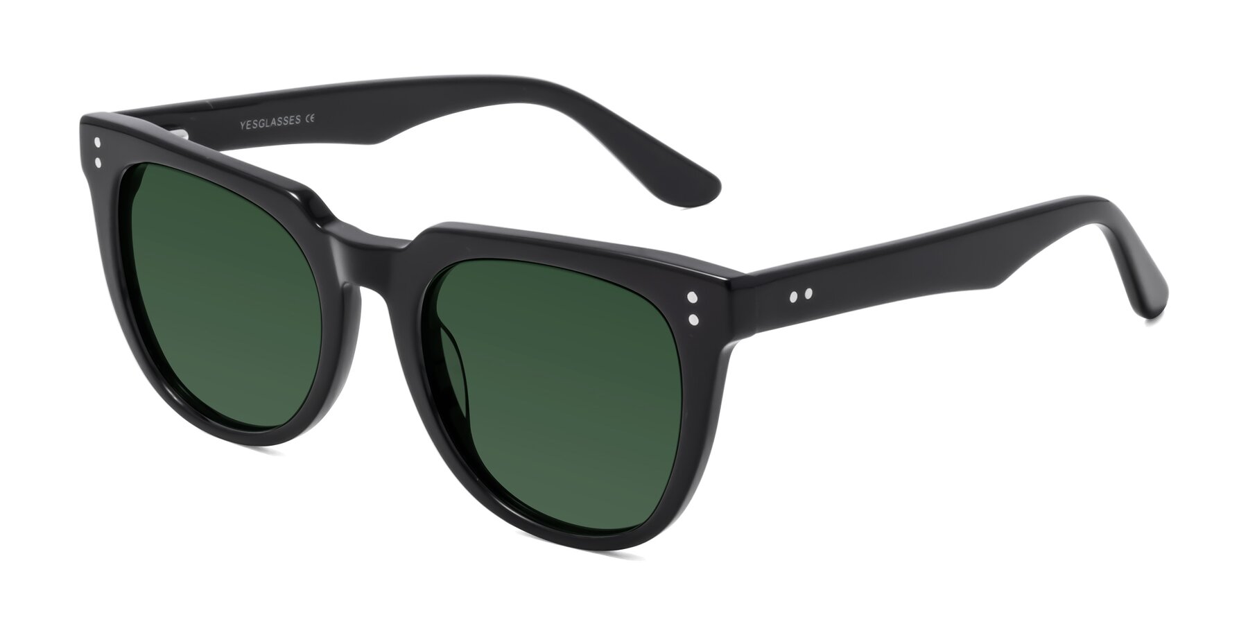 Angle of Graceful in Black with Green Tinted Lenses