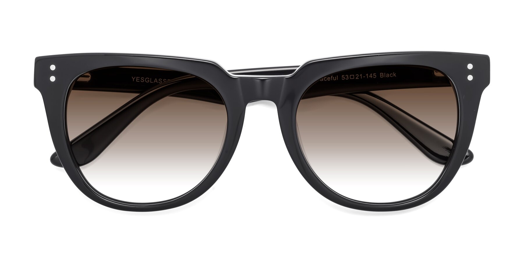 Folded Front of Graceful in Black with Brown Gradient Lenses