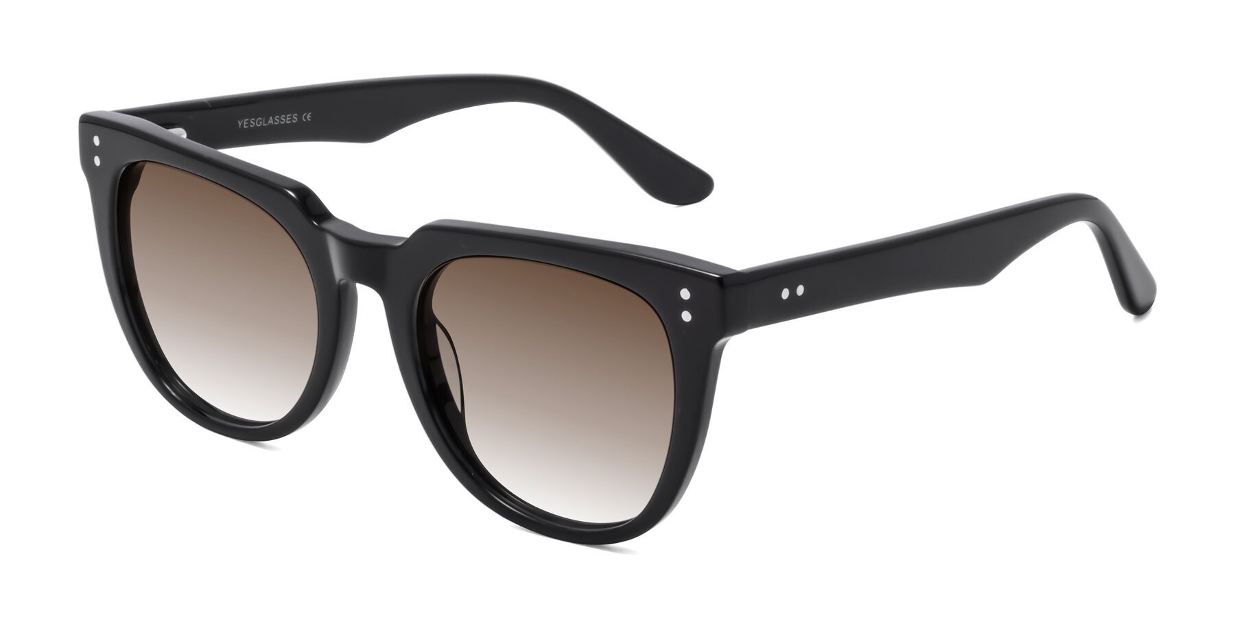Angle of Graceful in Black with Brown Gradient Lenses