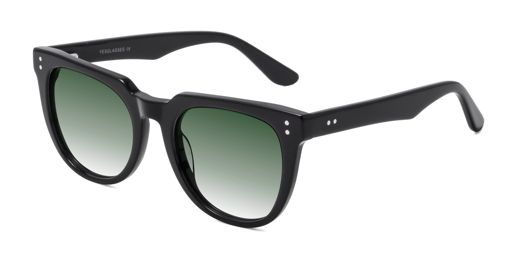 Angle of Graceful in Black with Green Gradient Lenses