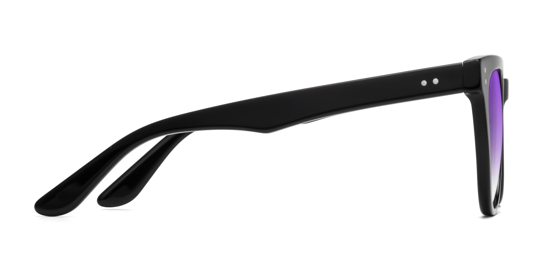 Side of Graceful in Black with Purple Gradient Lenses