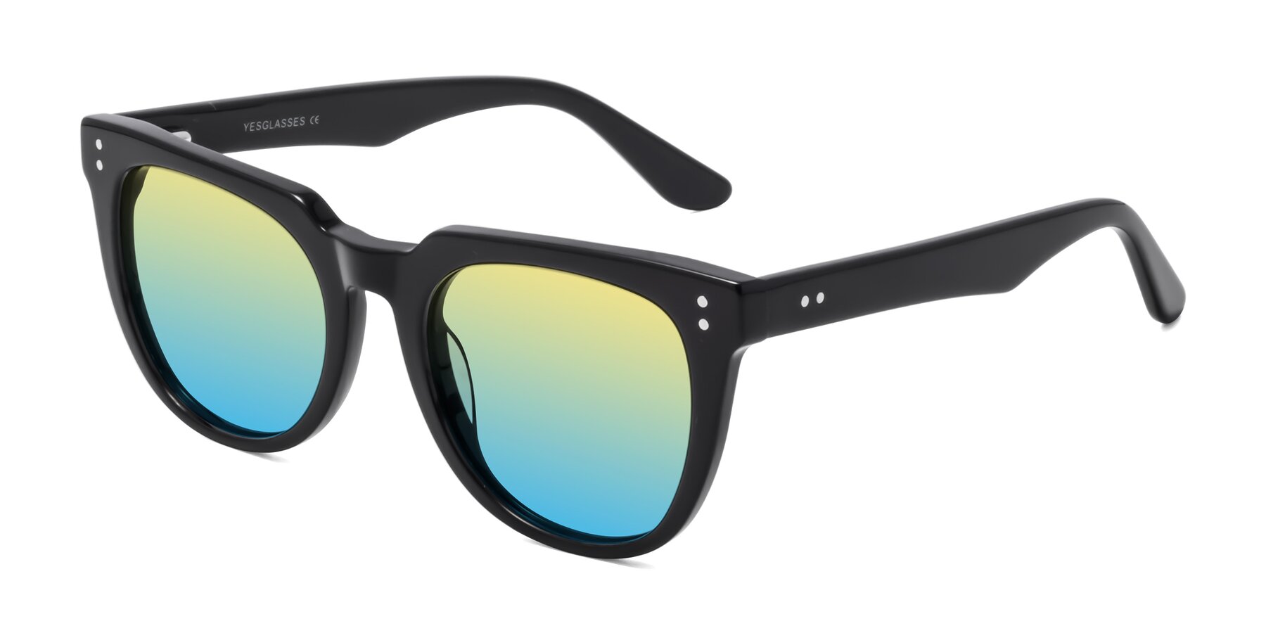 Angle of Graceful in Black with Yellow / Blue Gradient Lenses