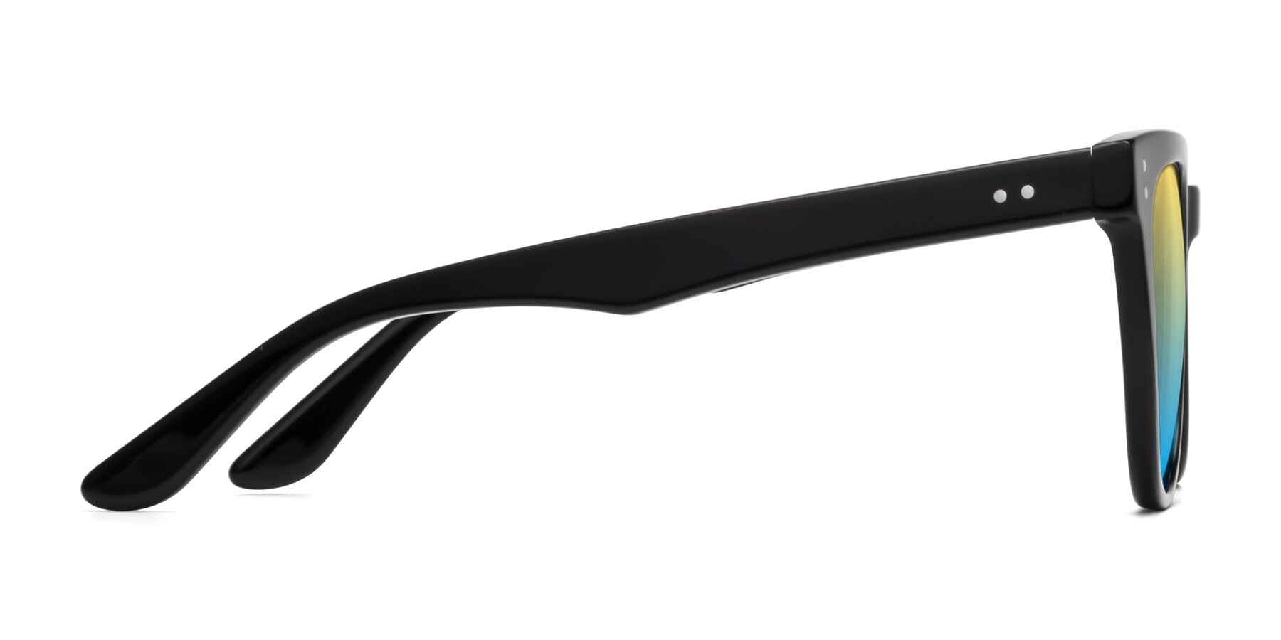 Side of Graceful in Black with Yellow / Blue Gradient Lenses