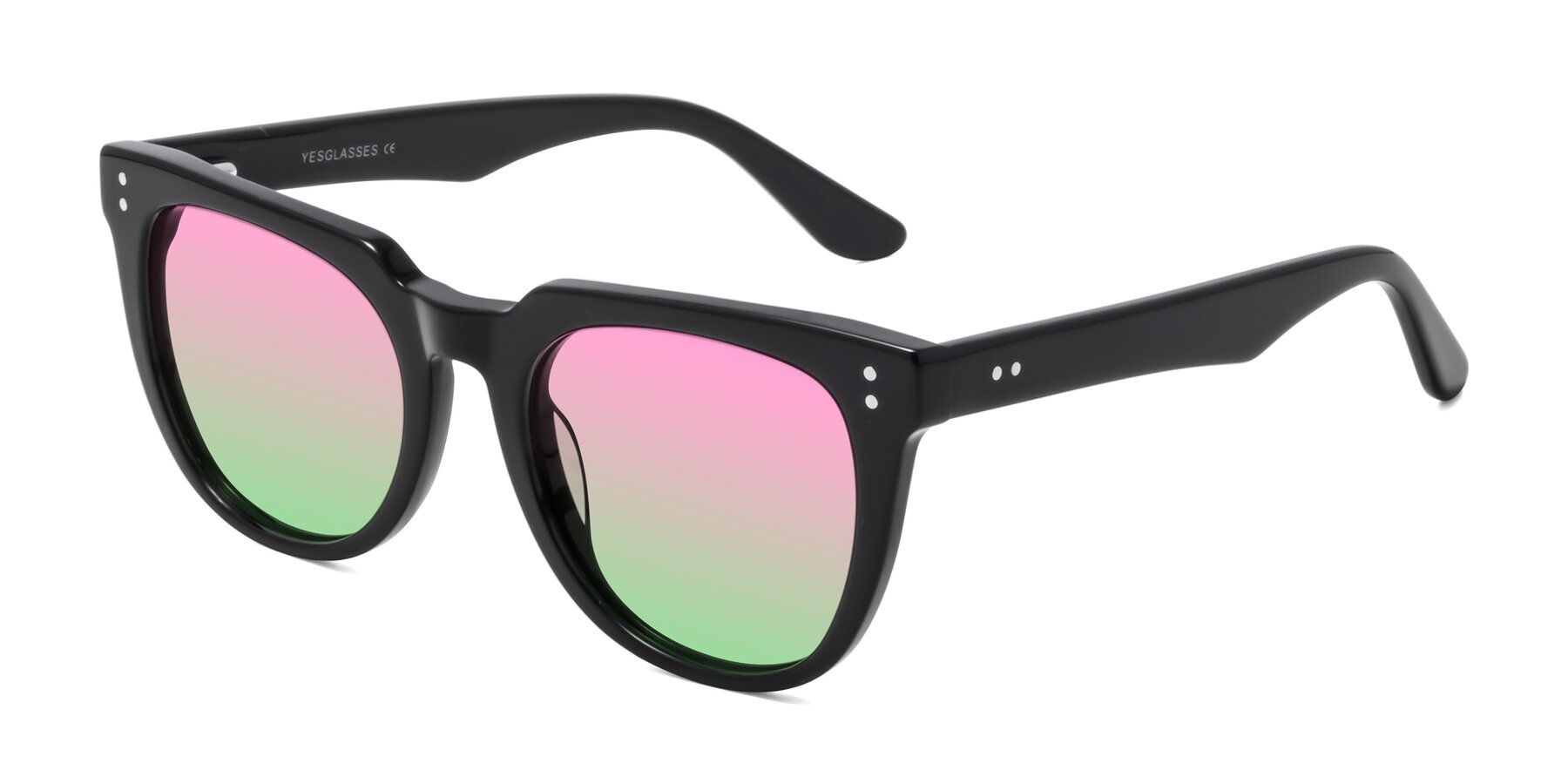 Angle of Graceful in Black with Pink / Green Gradient Lenses