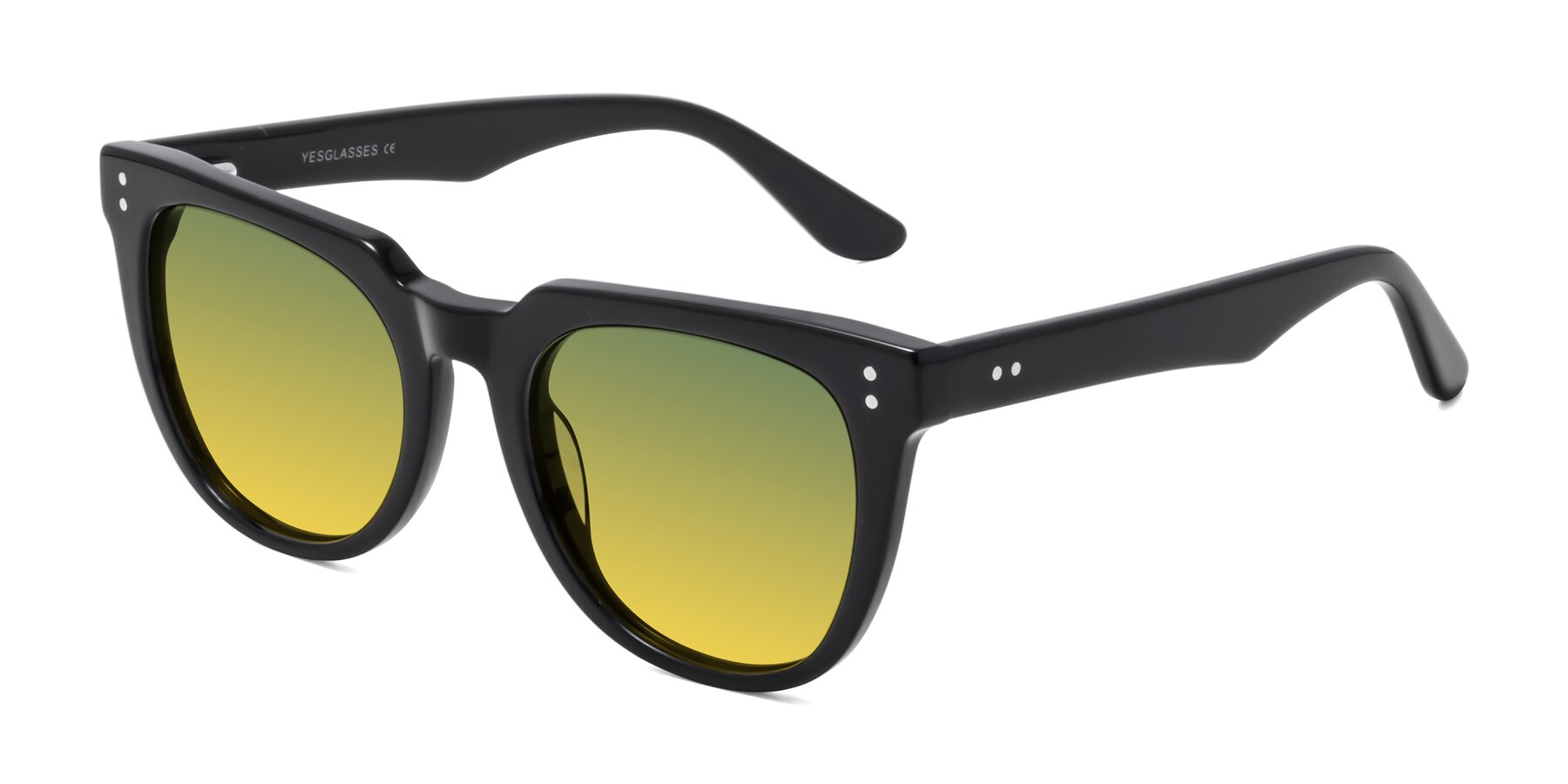 Angle of Graceful in Black with Green / Yellow Gradient Lenses