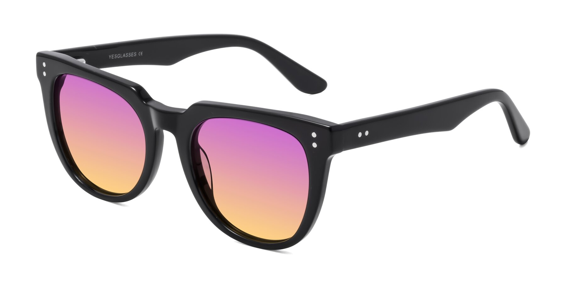 Angle of Graceful in Black with Purple / Yellow Gradient Lenses