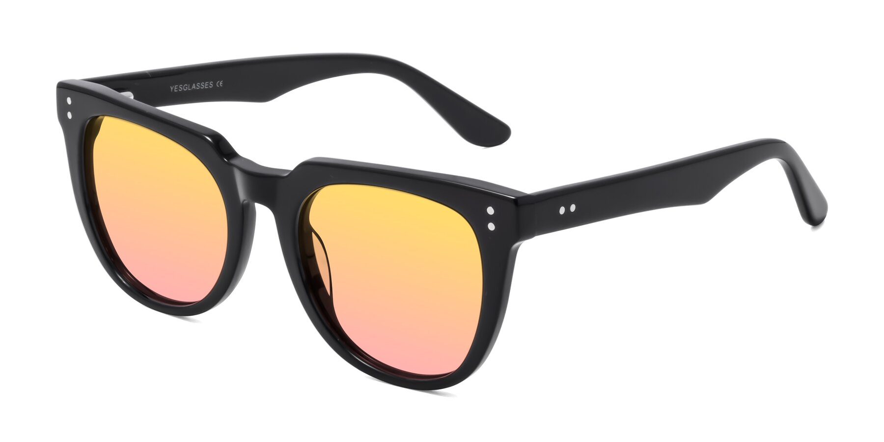 Angle of Graceful in Black with Yellow / Pink Gradient Lenses