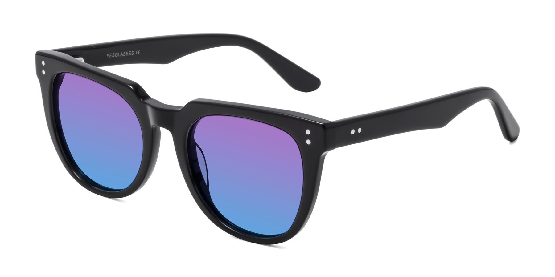 Angle of Graceful in Black with Purple / Blue Gradient Lenses