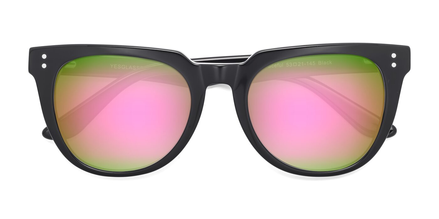 Graceful - Black Flash Mirrored Sunglasses
