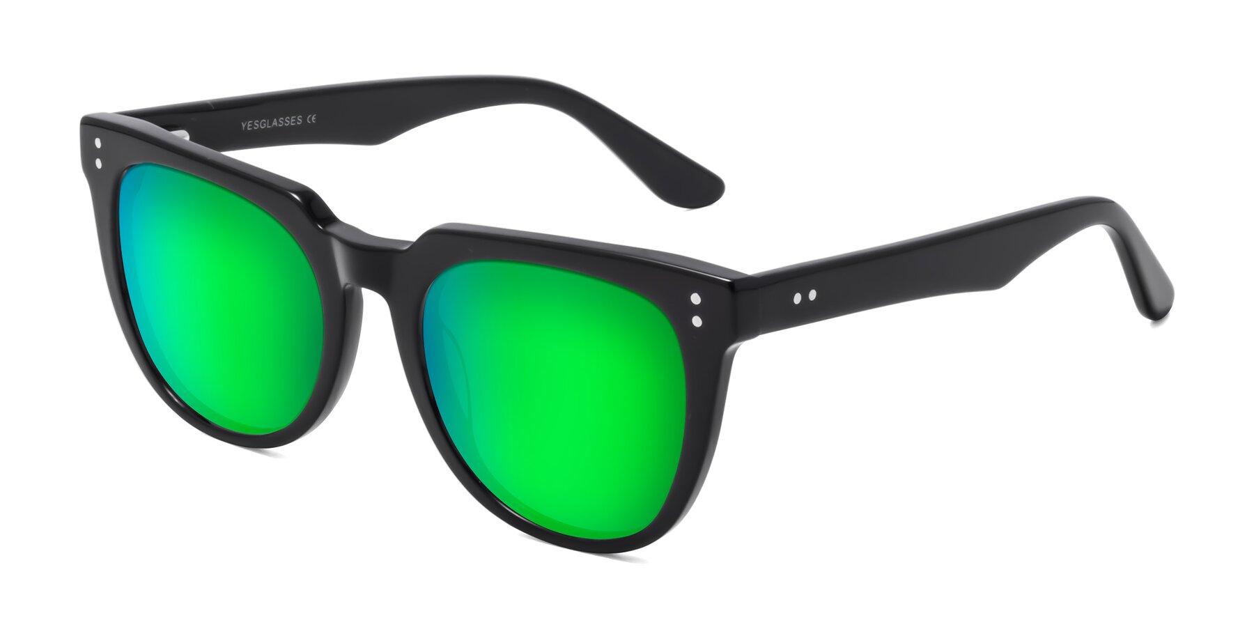 Angle of Graceful in Black with Green Mirrored Lenses