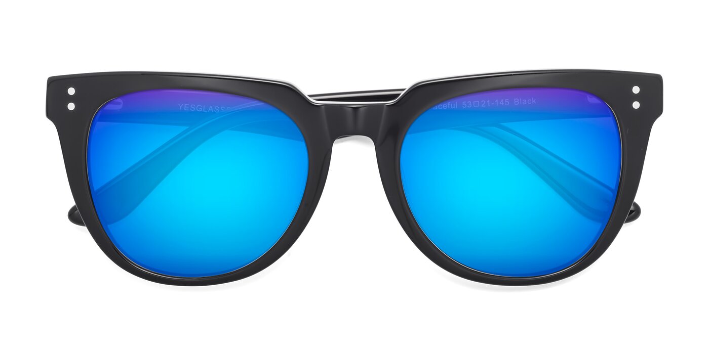 Graceful - Black Flash Mirrored Sunglasses