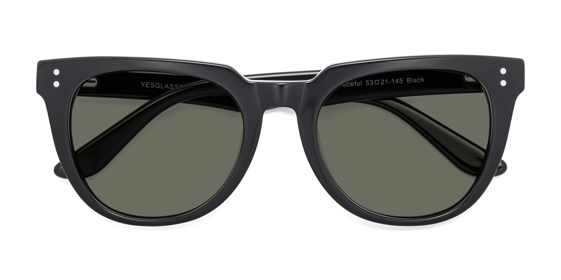 Folded Front of Graceful in Black with Gray Polarized Lenses
