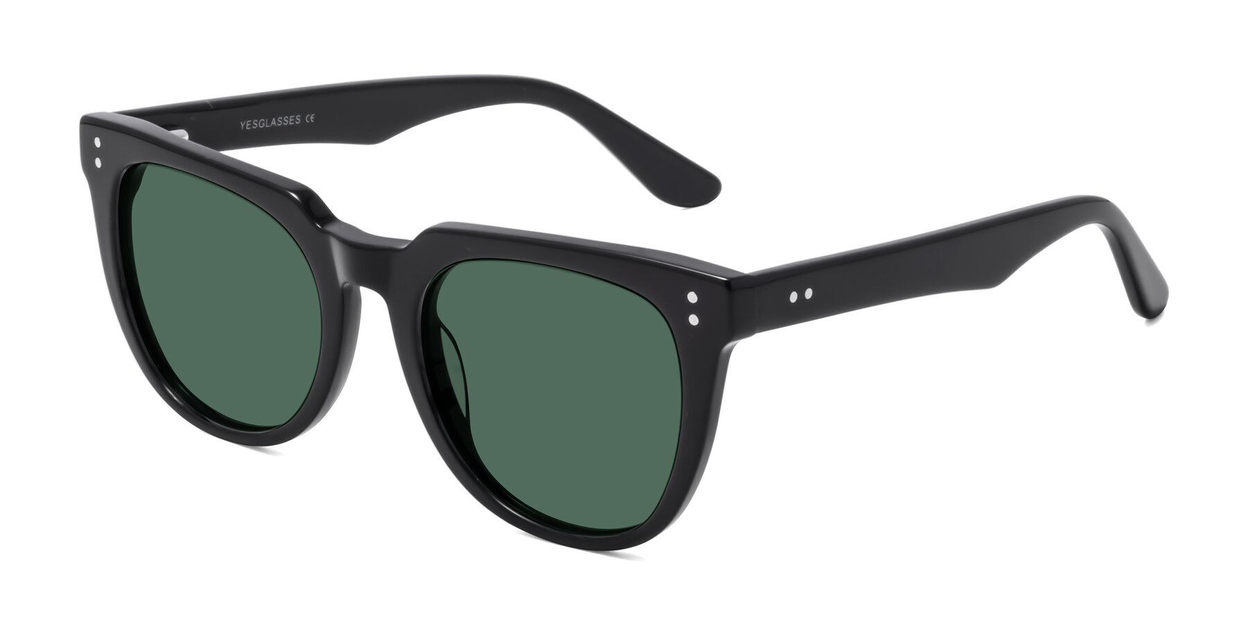 Angle of Graceful in Black with Green Polarized Lenses