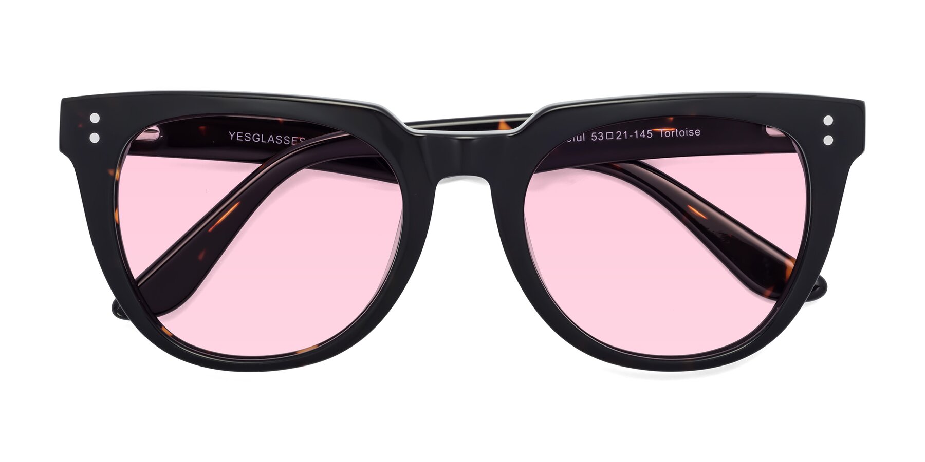 Folded Front of Graceful in Tortoise with Light Pink Tinted Lenses