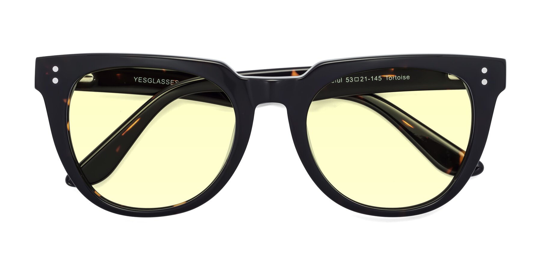 Folded Front of Graceful in Tortoise with Light Yellow Tinted Lenses